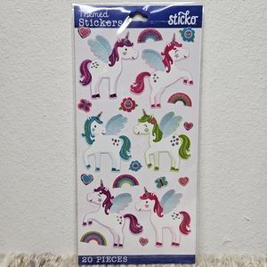 Sticko Stickers Unicorns Pegasus Glitter 1 Sheet 20 Pieces Cute Magical Animal